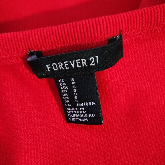 New FOREVER 21 Red Ribbed Bandeau Top - Picture 4 of 4